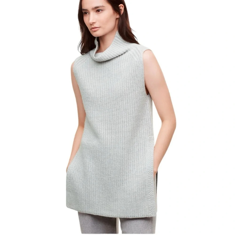 Wilfred Durandal  Sweater Italian Wool Tunic Sleeveless Funnel Neck Size Small